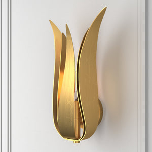 Broche 1 Light Antique Gold Wall Mount