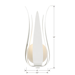 Broche 1 Light Matte White Wall Mount