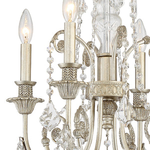 Regis 4 Light Hand Cut Crystal Olde Silver Mini Chandelier