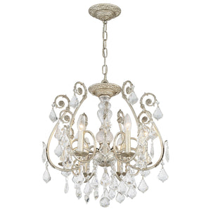 Regis 6 Light Hand Cut Crystal Olde Silver Semi-Flush