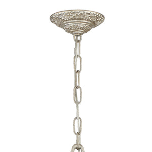 Regis 6 Light Hand Cut Crystal Olde Silver Semi-Flush