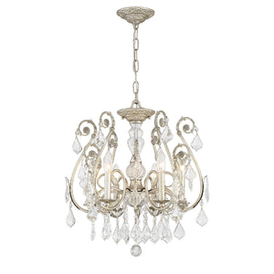 Regis 6 Light Hand Cut Crystal Olde Silver Semi-Flush