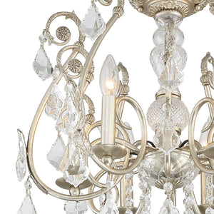 Regis 6 Light Hand Cut Crystal Olde Silver Ceiling Mount