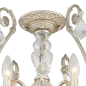 Regis 6 Light Hand Cut Crystal Olde Silver Ceiling Mount