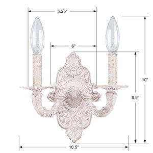 Paris Market 2 Light Antique White Sconce
