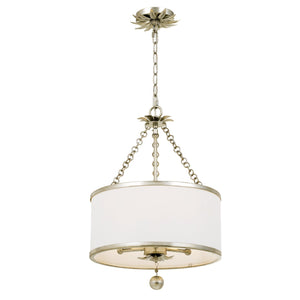 Broche 3 Light Antique Silver Chandelier