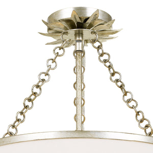 Broche 3 Light Antique Silver Ceiling Mount