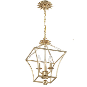 Broche 3 Light Antique Gold Lantern