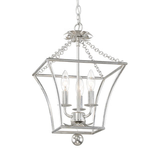 Broche 3 Light Antique Silver Lantern