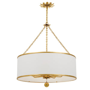 Broche 8 Light Antique Gold Chandelier