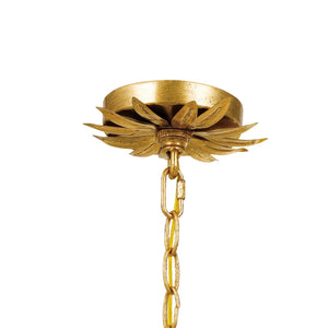 Broche 8 Light Antique Gold Chandelier