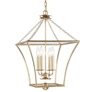 Broche 4 Light Antique Gold Lantern
