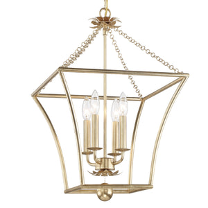 Broche 4 Light Antique Gold Lantern