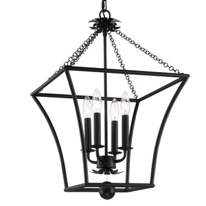 Broche 4 Light Matte Black Lantern