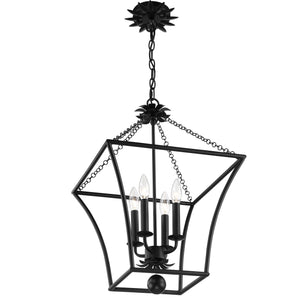 Broche 4 Light Matte Black Lantern