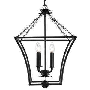 Broche 4 Light Matte Black Lantern