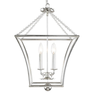 Broche 4 Light Antique Silver Lantern