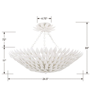 Broche 6 Light Matte White Ceiling Mount