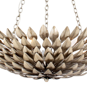 Broche 6 Light Antique Silver Chandelier