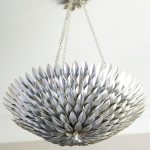 Broche 6 Light Antique Silver Chandelier