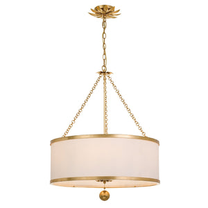 Broche 6 Light Antique Gold Chandelier