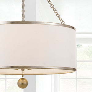 Broche 6 Light Antique Silver Chandelier