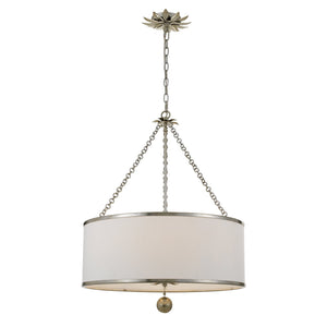Broche 6 Light Antique Silver Chandelier