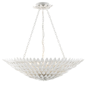 Broche 8 Light Matte White Chandelier