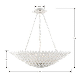 Broche 8 Light Matte White Chandelier