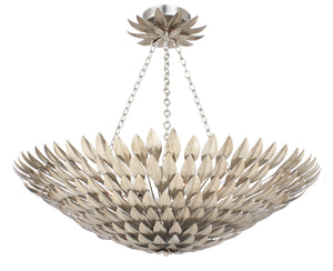 Broche 8 Light Antique Silver Chandelier