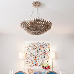 Broche 8 Light Antique Silver Chandelier