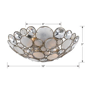 Palla 3 Light Antique Silver Ceiling Mount