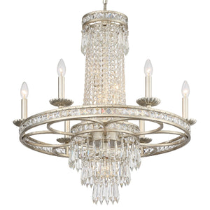 Mercer 10 Light Hand Cut Crystal English Bronze Chandelier