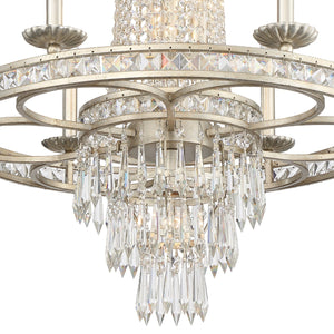 Mercer 10 Light Hand Cut Crystal English Bronze Chandelier