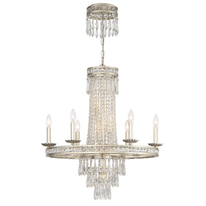 Mercer 10 Light Hand Cut Crystal English Bronze Chandelier