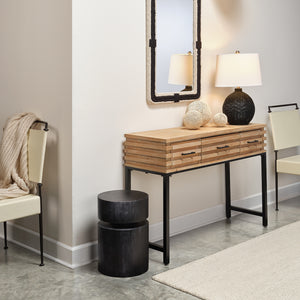 Dylan Round Side Table in Charcoal