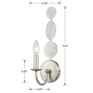 Layla 1 Light Antique Silver Sconce