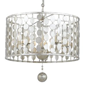 Layla 5 Light Antique Silver Chandelier