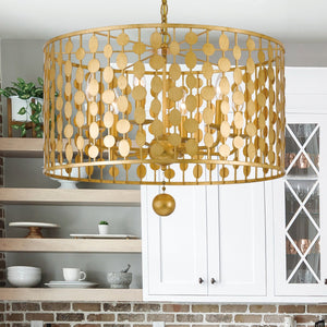 Layla 6 Light Antique Gold Chandelier