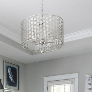 Layla 6 Light Antique Silver Chandelier