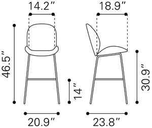 Miles Bar Chair Black