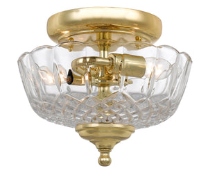 Crystorama 2 Light Polished Brass Lead Crystal Ceiling Mount