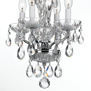 Traditional Crystal Clear Italian Crystal 4 Light English Bronze Mini Chandelier