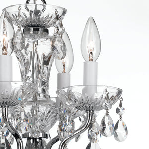 Traditional Crystal Clear Italian Crystal 4 Light English Bronze Mini Chandelier