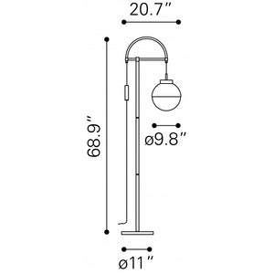 Waterloo Floor Lamp White & Brushed Brass - White & Brushed Brass