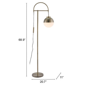 Waterloo Floor Lamp White & Brushed Brass - White & Brushed Brass