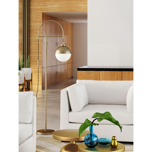 Waterloo Floor Lamp White & Brushed Brass - White & Brushed Brass