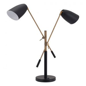 Tanner Table Lamp Matte Black & Brass - Matte Black & Brass