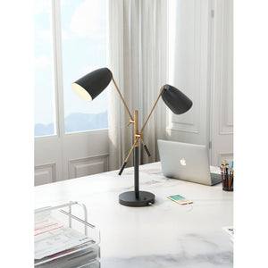 Tanner Table Lamp Matte Black & Brass - Matte Black & Brass