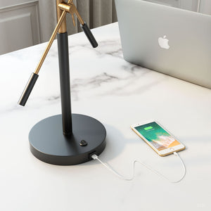 Tanner Table Lamp Matte Black & Brass - Matte Black & Brass